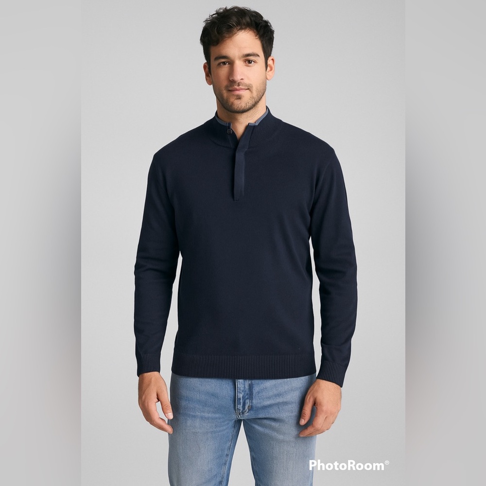 Brooks Brothers Navy Merino Wool Sweater Size L